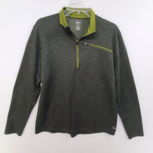 REI Mens Green Polyester Long Sleeve 1/4 Zip Mock Neck Gorpcore Athletic Sweatsh